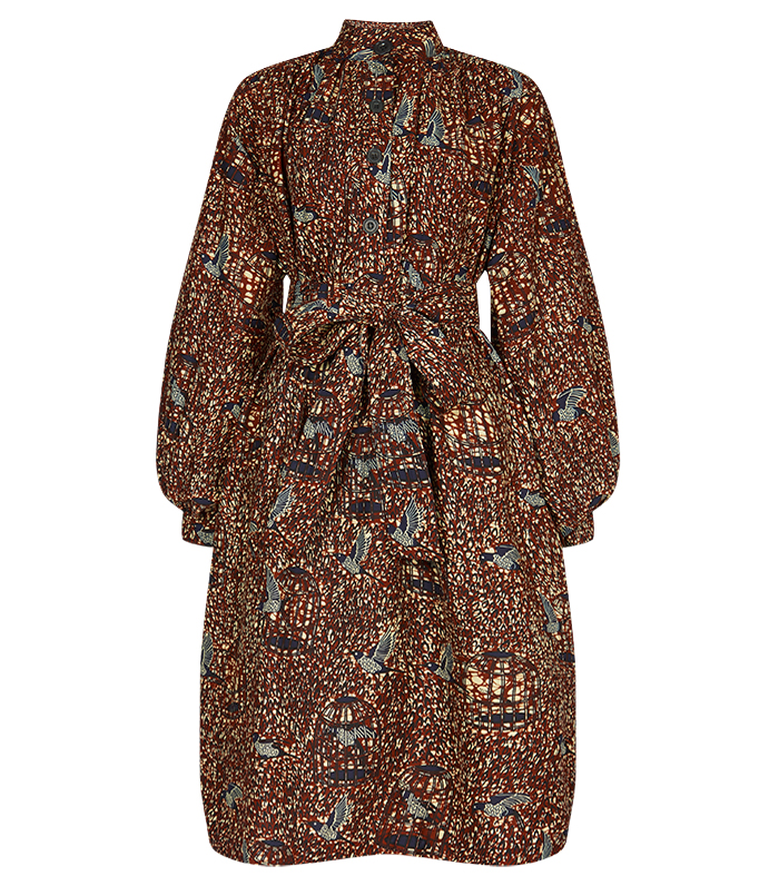 Mao collar dress with buttons (short)
