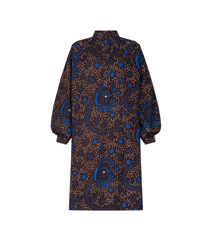 Mao collar dress with buttons (short)