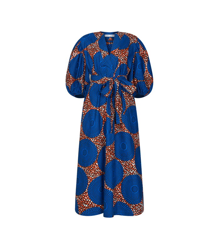V-neck dress-puffer sleeves