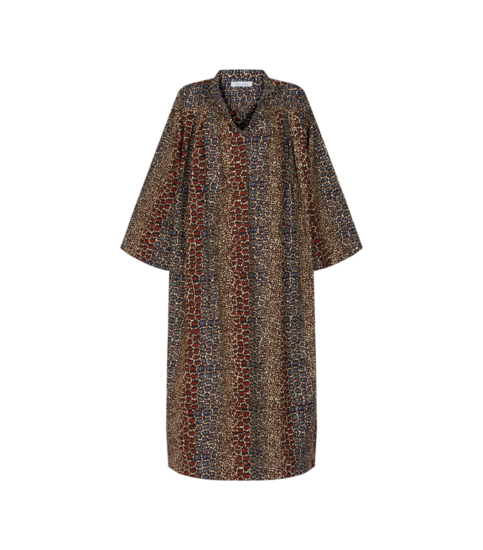 Mao collar V-neck long straigth sleeves