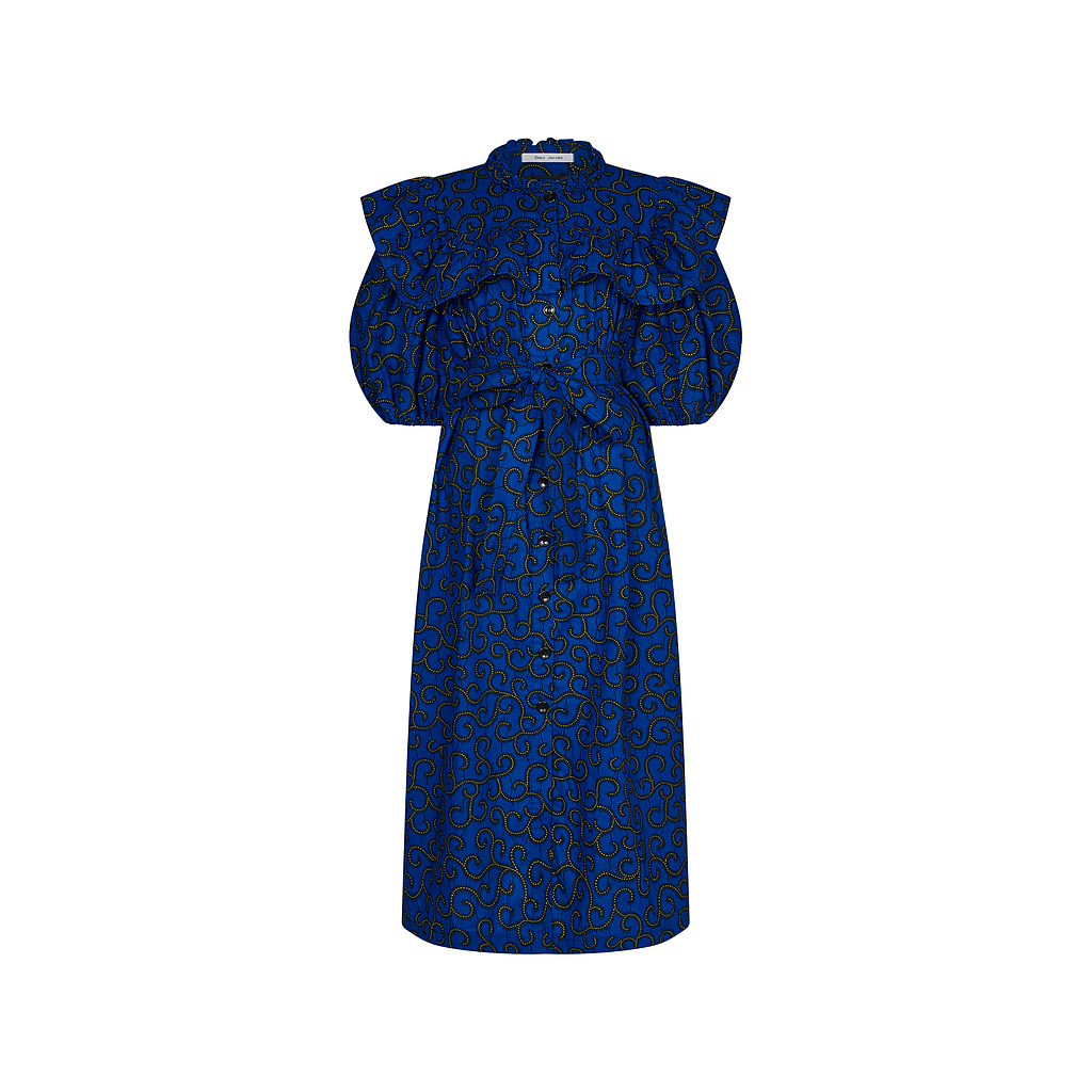 Dress with buttons & fringes