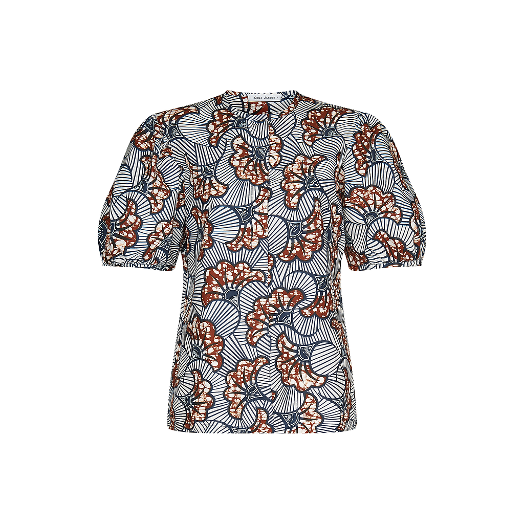 BLOUSE w. Buttons & Puffer Sleeves
