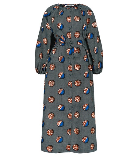 [S110F037C01] Dress with buttons (long)