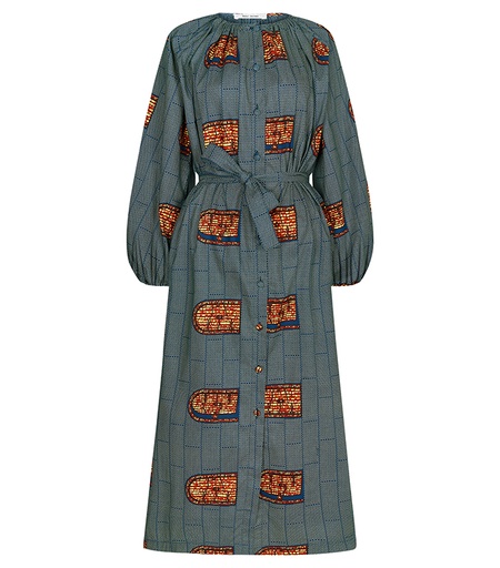 [S110F214C01] Dress with buttons (long)