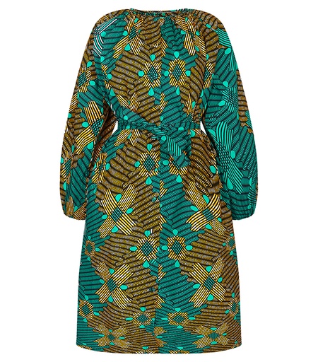 [S110F140C01] Dress with buttons (long)