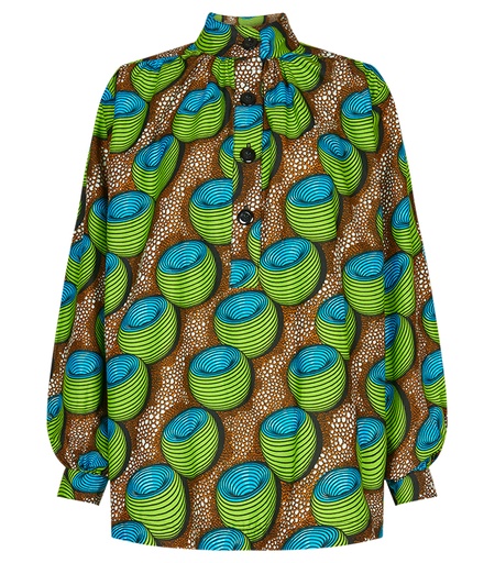 [S230F126C01] Blouse Mao collar with buttons