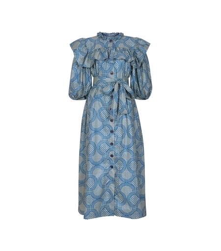 [S192F023C01] Dress with buttons & fringes