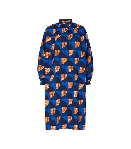 [S190F055C01] Mao collar dress with buttons (short)