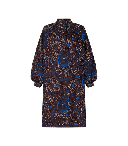 [S190F076C01] Mao collar dress with buttons (short)