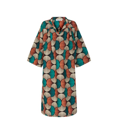 [S191F013C02] Mao collar V-neck long straigth sleeves