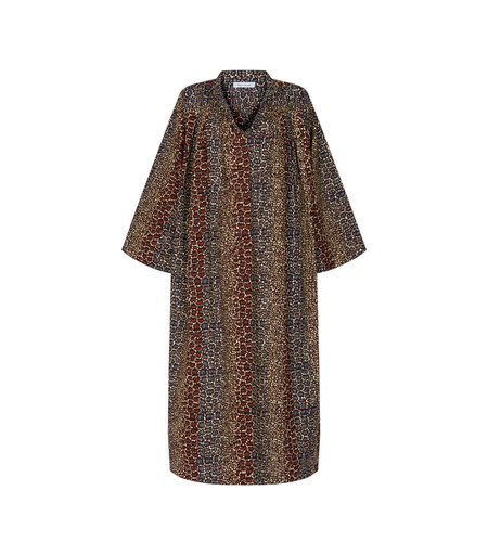[S191F077C05] Mao collar V-neck long straigth sleeves