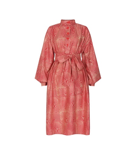 [S190F026C01] Mao collar dress with buttons (short)