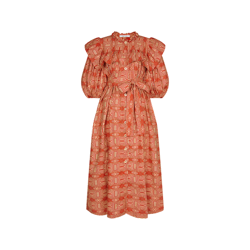 [S192F022C01] Dress with buttons & fringes