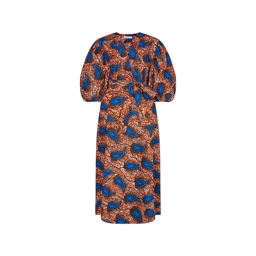 [S155F021C01] V-neck Dress-puffer sleeves