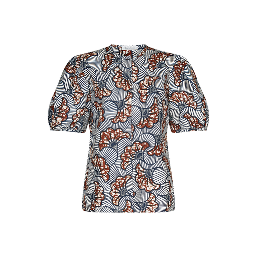 [S240F015C02] BLOUSE w. Buttons & Puffer Sleeves