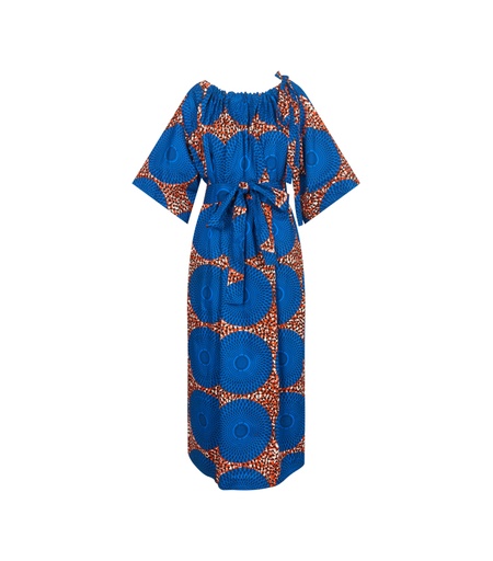 [S140F030C16] Neck Tie DRESS w Short Sleeves (L)