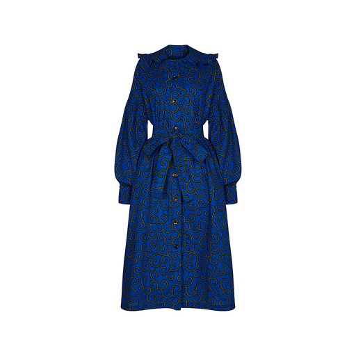 [S117F079C02] Ruffled Collar DRESS w BUTTONS