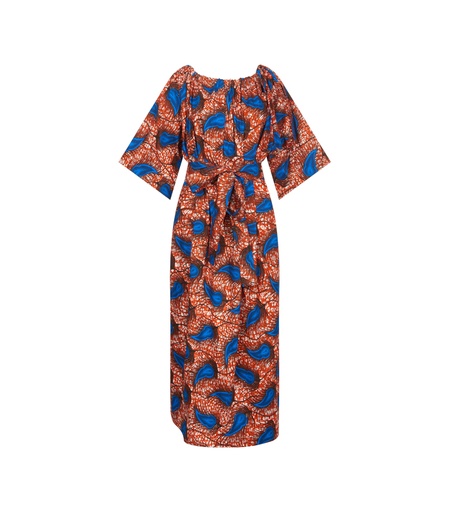 [S140F021C01] Neck Tie DRESS w short Sleeves (L)